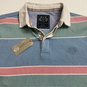 NWT Paul Costelloe Heritage Rugby Shirt Cotton Striped Preppy Polo Men’s Medium